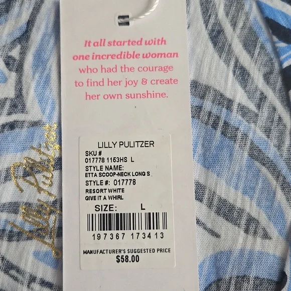 Lilly Pulitzer Etta Scoop-Neck Long Sleeve Top - Picture 4 of 6